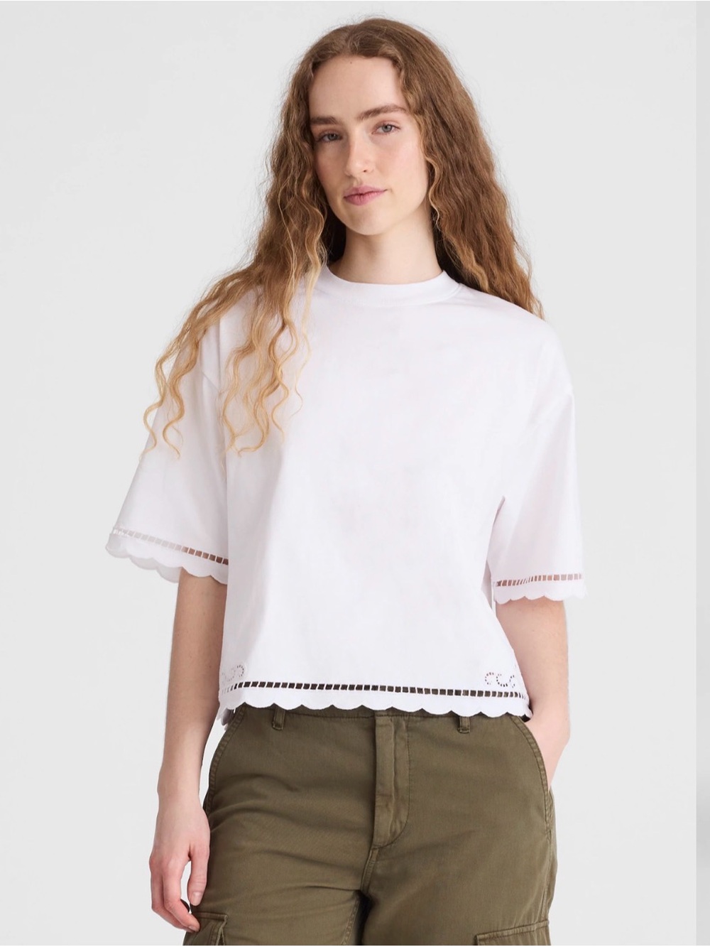 NEW WITH TAGS Madewell The Boxy Crop Tee in Allday Jersey